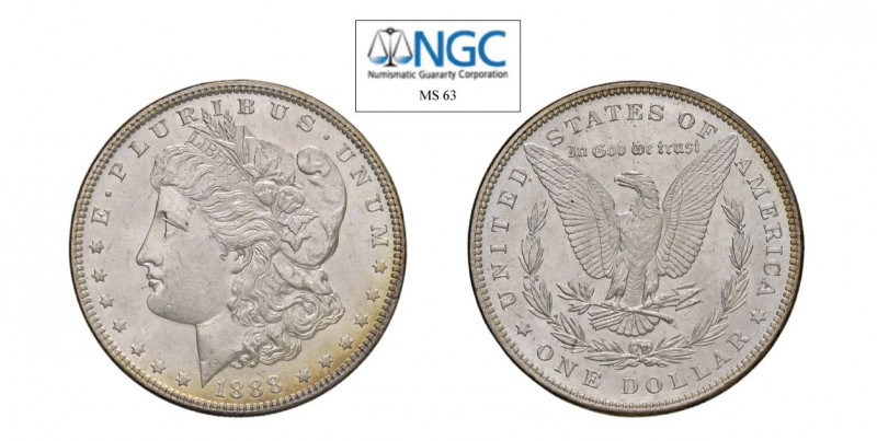 USA Morgan (1878-1921) Dollaro 1888 Ag. KM#110. FDC. NGC MS63. (Stima €150-200)....