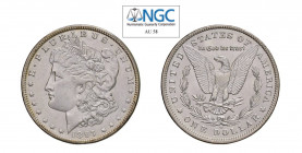 USA Morgan (1878-1921) Dollaro 1897 O Ag. KM#110. Molto raro. SPL. NGC AU58. ((Stima €400-500).
NGC AU58