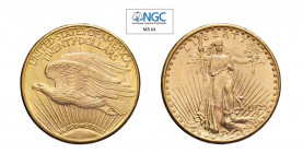 USA (1908-1933) Saint Gaudens 20 Dollari 1925 Au. Motto 'in God We Trust'. KM#131; Fried.185. FDC. NGC MS64. (Stima €2000-2500).
NGC MS64