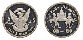 SUDAN 5 Pounds Piedfort 1981 (1401) Ag. KM#P17; Schon#65A. Rarissimo. International year child. Proof. (Stima €500-600).
PROOF