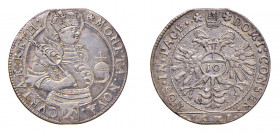 SVIZZERA Grison Ville De Coire (Chur) 10 Kreuzer 1631 Ag Gr. 3.98. Hmz.488G. Raro. qSPL. (Stima €300-400).
q.SPL