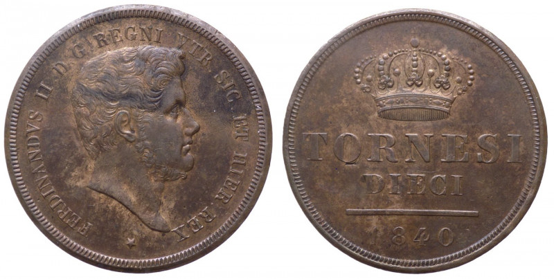 Regno delle Due Sicilie - Ferdinando II (1830-1859) 10 Tornesi 1840 - Cu - gr. 3...
