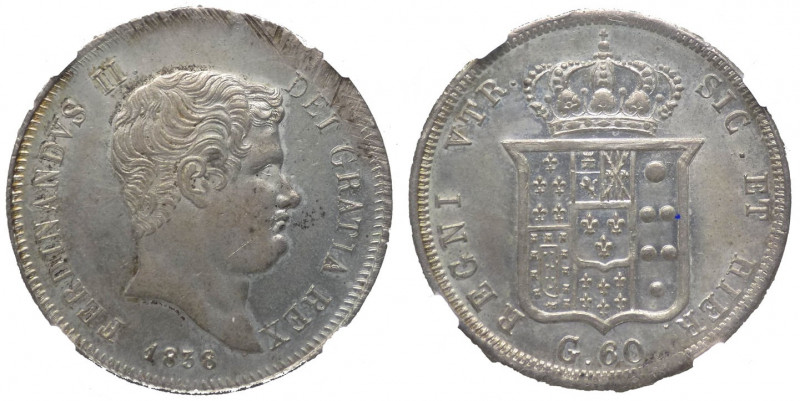 Regno delle Due Sicilie - Ferdinando II (1830-1859) Mezza Piastra da 60 Grana 18...