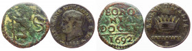 Bologna - lotto di 2 monete così composto: bolognino 1692 e centesimo di Napoleone I del 1811, Ae
mediamente qBB
Spedizione solo in Italia / Shippin...