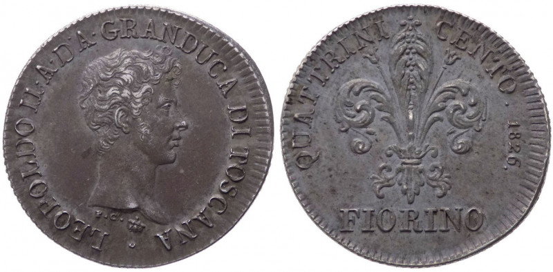 Firenze - Leopoldo II (1824-1859) Fiorino da 100 Quattrini del 1°Tipo 1826 - Gig...