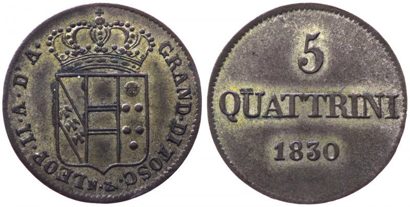 Firenze - Granducato di Toscana - Leopoldo II (1824-1859) 5 Quattrini 1830 - Pag...