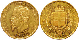 Vittorio Emanuele II (1861-1878) - 20 lire 1862 Torino, MIR 1078c Pag. 456, Au
mSPL
Spedizione solo in Italia / Shipping only in Italy