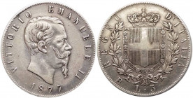 Vittorio Emanuele II (1861-1878) - 5 lire 1877 Roma - P.502 - Ag
BB
Spedizione solo in Italia / Shipping only in Italy