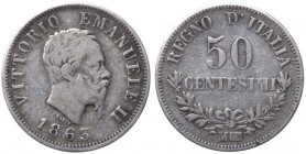 Vittorio Emanuele III (1861-1878) 50 Centesimi Valore 1863 - Zecca di Milano Gig. 76 - Ag
qBB
Spedizione solo in Italia / Shipping only in Italy