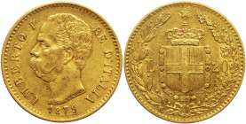 Umberto I (1878-1900), 20 lire 1879 R, Mont. 10, Au
mBB
Spedizione solo in Italia / Shipping only in Italy