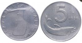 Monetazione in Lire (1946-2001) 5 Lire "Delfino" 1956 - Gig.287 - Rara - Sigillo Artemide Asta BB+
BB
Spedizione in tutto il Mondo / Worldwide shipp...
