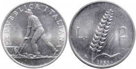 Monetazione in lire - 2 Lire 1950 D/ REPVBBLICA ITALIANA, contadino con aratro - R/ Spiga di grano - Gigante 328 - IT - Perizia Gaudenzi 
FDC ECZ
Sp...
