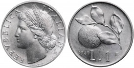 Monetazione in lire - lira 1949 D/ REPVBBLICA ITALIANA, testa di Cerere - R/ Ramo d’ arancio - Gig 364 - IT -Perizia Gaudenzi
FDC
Spedizione solo in...