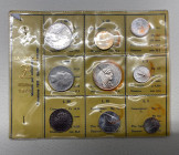 Monetazione in Lire (1946-2001) serie 1970 - composta da 9 valori - L 1000 "Roma Capitale" (Ag) - L 500 (Ag) - L 100 (Ac) - L 50 (Ac) - L 20 (Ba) - L ...