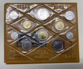 Monetazione in Lire (1946-2001) - serie 1984 - composta da 10 valori - L 500 (Ag) - L 500 (Ac-Ba) -L 200 (Ba) - L 100 (Ac) - L 50 (Ac) - L 20 (Ba) - L...