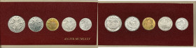 Città del Vaticano - monetazione in lire, Paolo VI, Montini (1963-1978), set giubilare ridotto da 5 valori 1975 , metalli vari - in confezione origina...