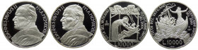 Città del Vaticano - Giovanni Paolo II (Karol Wojtyla) - Anno 1997 - Dittico di 2 Monete Celebrative da Lire 10.000 - Ag. - Verso l'Anno Santo 2000 - ...