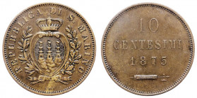 Repubblica di San Marino -10 centesimi 1875, Pag. 370; Mont. 7, CU
mBB
Spedizione solo in Italia / Shipping only in Italy