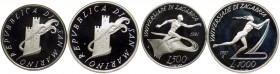 San Marino - Anno 1987 - Cofanetto contenente Dittico di due monete d'argento da 500 e da 1000 Lire. Monete celebrative delle Universiadi di Zagabria....