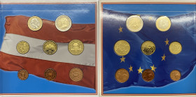 Austria - Repubblica d'Austria (dal 1955) serie 2002 - composta da 8 valori - euro 2 - euro 1 - Cent 50 - Cent 20 - Cent 10 - Cent 5 - Cent 2 - Cent 1...