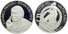 Città del Vaticano - Anno 2002 - Giovanni Paolo II (Karol Wojtyla) - Moneta Celebrativa in argento da 5 euro - europa, un Progetto di Pace e Fratellan...
