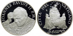 Città del Vaticano - Anno 2003 - Giovanni Paolo II (Karol Wojtyla) - Moneta Celebrativa in argento da 5 euro - Anno del Rosario- In cofanetto original...