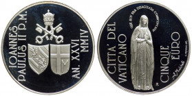 Città del Vaticano - Anno 2004 - Giovanni Paolo II (Karol Wojtyla) - Moneta Celebrativa in argento da 5 euro - 150° Anniversario della Proclamazione d...
