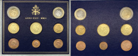 Città del Vaticano - monetazione in euro, Giovanni Paolo II, Wojtila (1978-2005), set da 8 valori A XXIV (2002), metalli vari - in confezione original...