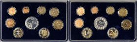 Monetazione in euro (dal 2001) - serie 2004 - commemorativa del 50° anniversario dell'inizio delle trasmissioni televisive in Italia - composta da 9 v...
