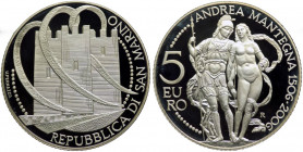 San Marino - Anno 2006 - Moneta Celebrativa da 5 euro - Andrea Mantegna 500° Anniversario della Morte - in cofanetto marrone originale di zecca - Ag. ...