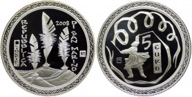 San Marino - Anno 2008 - Moneta Celebrativa da 5 euro - Olimpiadi di Pechino - in cofanetto marrone originale di zecca - Ag. - Fondo Specchio.
FS
Sp...