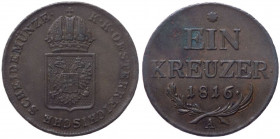 Austria - Impero Austriaco (1806 - 1857) 1 Kreuzer 1816 - KM#2113 - Cu
SPL
Spedizione solo in Italia / Shipping only in Italy