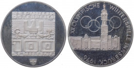 Austria - Repubblica d'Austria (dal 1955) 100 Schilling 1976 commemorativo del Giochi invernali della XII Olimpiade svolti a Innsbruck nel 1976 - seri...