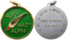 Alpini - Medaglia emessa dall' Associazione Nazionale Alpini - Commemorativa del 18°Giro da Rifugio a Rifugio sui monti Sibillini - Sez.Marche - Forca...