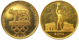 Medaglia - per le olimpiadi di Roma 1960 - Au.900 - mm 22 gr 6,95 
qFDC
Spedizione in tutto il Mondo / Worldwide shipping