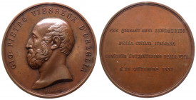 Medaglia emessa il 29-09-1859 commemorativa dell' ottantesimo compleanno di Giovan Pietro Vieusseux (1779-1863) editore e scrittore - Opus G.Ferraris ...