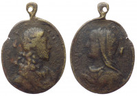 Italia - medaglietta devozionale con Gesù e Maria, XVIII secolo circa, AE
MB
Spedizione solo in Italia / Shipping only in Italy