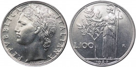 100 lire 1982 tipo Minerva I°tipo - " D/ e R/ con doppio bordo" - Ac 
SPL
Spedizione in tutto il Mondo / Worldwide shipping