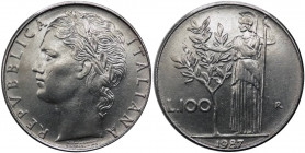 100 lire 1987 tipo Minerva I°tipo - "7 con asta più lunga ad uncino" - Mont. 51 non comune (NC) - Ac 
qSPL
Spedizione in tutto il Mondo / Worldwide ...