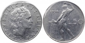 50 lire 1956 tipo Vulcano - "manca segno di zecca " - Attardi J11c - Ac - Perizia Gaudenzi 
BB
Spedizione in tutto il Mondo / Worldwide shipping