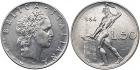50 lire 1964 tipo Vulcano - "manca 1 della data" - Attardi J19a - Raro (R) - Ac
BB
Spedizione in tutto il Mondo / Worldwide shipping