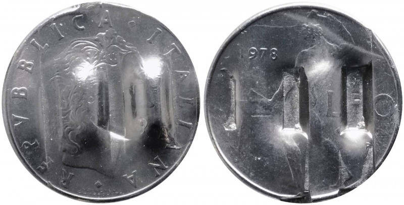Monetazione in lire - 50 lire 1978 - Moneta annullata dalla zecca con macchina o...