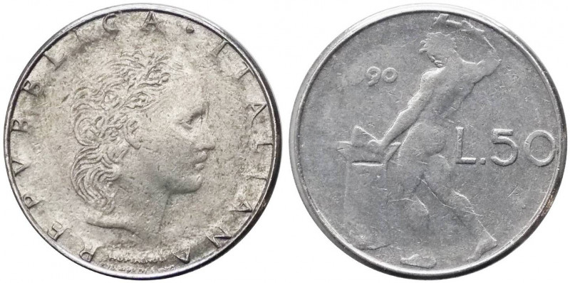 50 lire 1990 tipo Vulcano modulo ridotto - "manca 19 della data, manca rombo, ma...