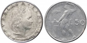50 lire 1990 tipo Vulcano modulo ridotto - "manca 19 della data, manca rombo, manca segno di zecca R" - non comune (NC) - Ac 
SPL
Spedizione in tutt...