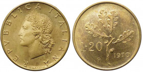 20 lire 1970 tipo ramo di quercia -" gamba della R inesistente " - non comune (NC) - Ba 
qFDC
Spedizione in tutto il Mondo / Worldwide shipping