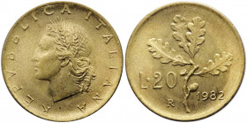 20 lire 1982 tipo ramo di quercia - "bordo inesistente al R/" "manca firma incisore al D/" - Attardi 37e - non comune (NC) - Ba
FDC
Spedizione in tu...