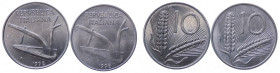 Repubblica Italiana - Monetazione in Lire (1946-2001) Lotto n.2 monete da 10 Lire "Spiga" 1998 R/Spighe corte - 10 Lire "Spiga" 1998 R/Spighe lunghe, ...
