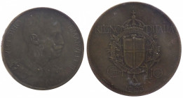 Regno d'Italia - Vittorio Emanuele III (1900-1943) - progetto del 10 centesimi 1903 - opus Johnson - Luppino PP96 - RRR - Cu - Nc - Perizia Montenegro...