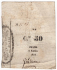 Assedio di Palmanova - biglietto da 50 centesimi 1848, n°1321, Crapanzano Giulianini, Vol. II, n°AP 6
mBB
Spedizione solo in Italia / Shipping only ...