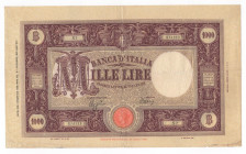 Regno d'Italia - Vittorio Emanuele III (1900-1943) - 1000 lire tipo "Barbetti M grande" - Contrassegni: testina/fascio II tipo- decreto del 6-02-1943 ...